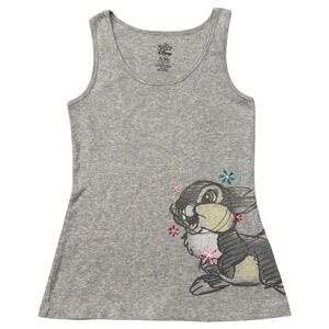 Disney Thumper Shirt Juniors XL‎ Gray Tank Top Bambi Graphic Embroidered Y2K